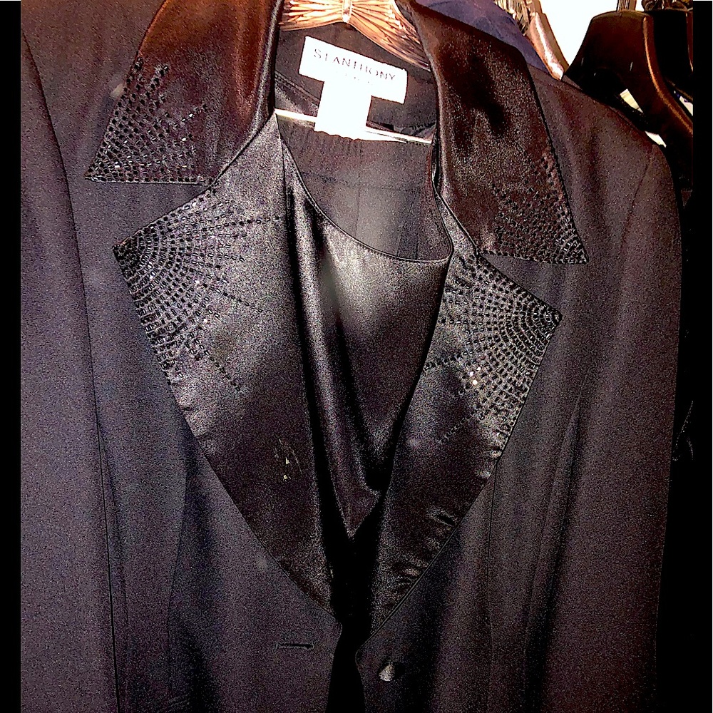 Three Piece Beaded Pants Suit